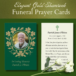 Katolsk begravning Prayer Memorial Shamrocks Irish Visitkort