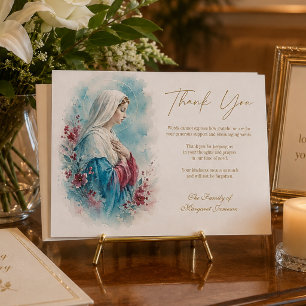 Katolsk begravning tack Blessed Mother Mary Kort