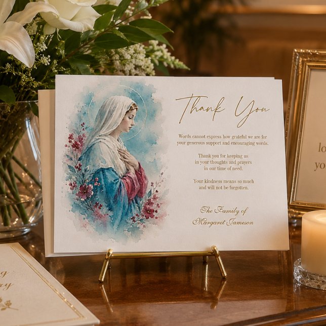 Katolsk begravning tack Blessed Mother Mary Kort (Skapare uppladdad)