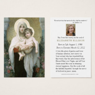 Katolsk begravning, Virgin Mary Jesus, Visitkort
