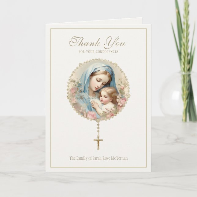 Katolsk begravningsminnesgudstjänst Mor Maria Jesu Tack Kort (Framsida)