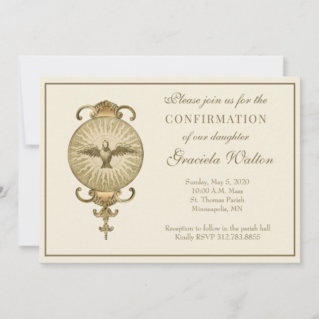 Katolsk bekräftelse Heliga Spirit Scripture Inbjudningar (Framsida)