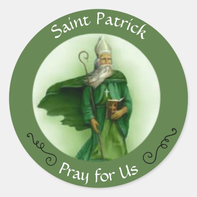 Katolsk biskop saint patrick runt klistermärke (Framsida)