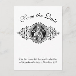 Katolsk Black & White Heliga Family SPARAR DATUM Meddelande Vykort