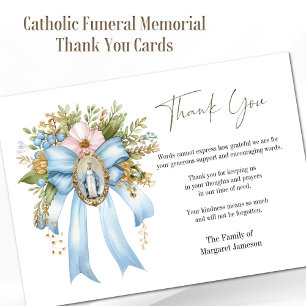 Katolsk Blommigt Mary Funeral Condolence Sympathy Tack Kort