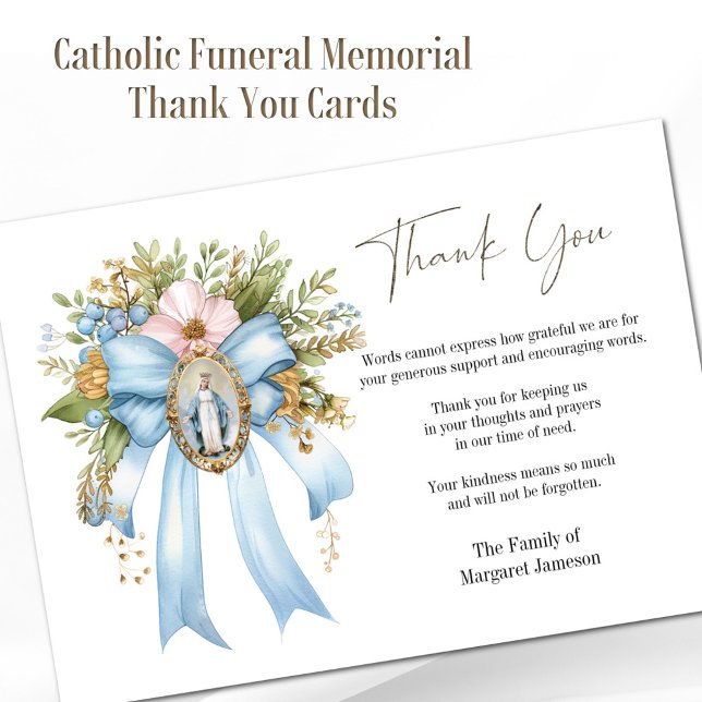 Katolsk Blommigt Mary Funeral Condolence Sympathy Tack Kort (Skapare uppladdad)