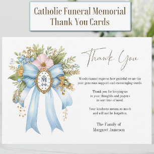 Katolsk Blommigt Mary Funeral Condolence Sympathy Tack Kort