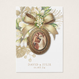 Katolsk blomsterbröllopsbönkort visitkort