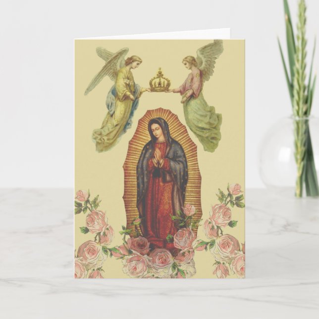Katolsk Blsed Virgin Mary Guadalupe Religiösa Kort (Framsida)