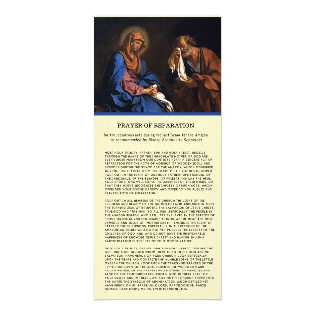 Katolsk bön för reparationen Största Heligans tree Reklamkort (Framsidan)