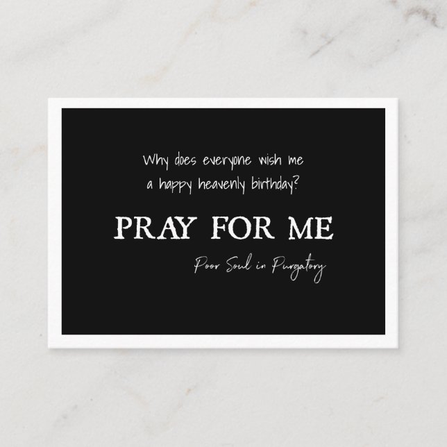 Katolsk bön för själar i Purgatory Funeral Placeringskort (Framsida)