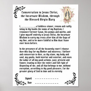 Katolsk bön till Jesus Virgin Mary Poster