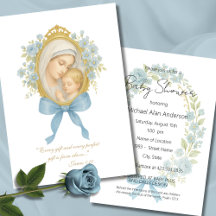 Katolsk Boy Baby Shower Mary och Jesus