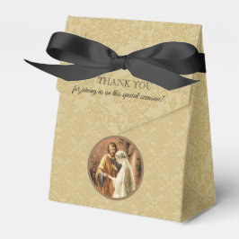 Katolsk bride & Groom Mary St. Joseph Guld Damask Presentaskar