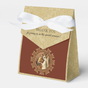 Katolsk bride & Groom Mary St. Joseph Guld Damask Presentaskar