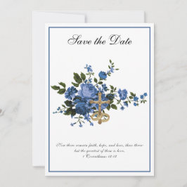 Katolsk Bröllop Blå Rosor Religiös Spara Datumet