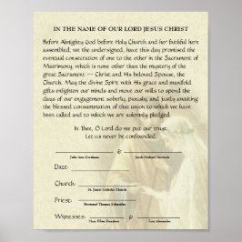 Katolsk Bröllop Förlovning Betrothal Promise Poster