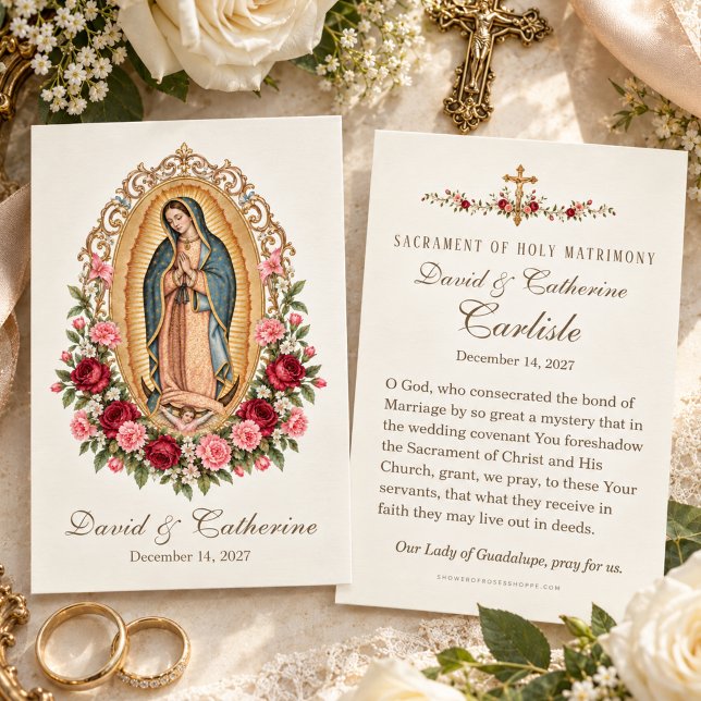 Katolsk bröllopsbön till Vår Fru av Guadalupe Visitkort (Skapare uppladdad)