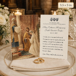 Katolsk bröllopsbön trolovning Maria Josef Anteckningskort