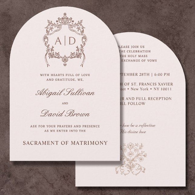 Katolsk bröllopsinbjudan till Vapenskölden Klassis Inbjudningar (Skapare uppladdad)