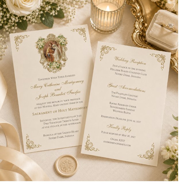 Katolsk bröllopssmycke Nuptialmässa  Inbjudningar (Skapare uppladdad)