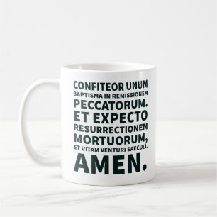 Katolsk Credo Latin Mass Black and White Modern Kaffemugg