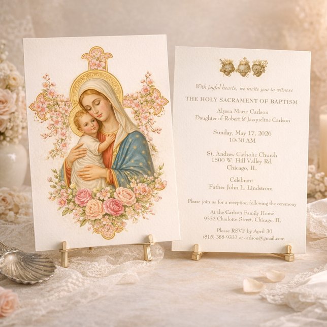 Katolsk dopnamnsdag Maria Jesus Inbjudningar (Skapare uppladdad)