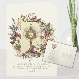 Katolsk Eucharistisk värd Scripture Prayer Kort