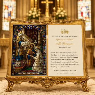 Katolsk Falsk Glasmosaik Förlovning Maria Josef Visitkort