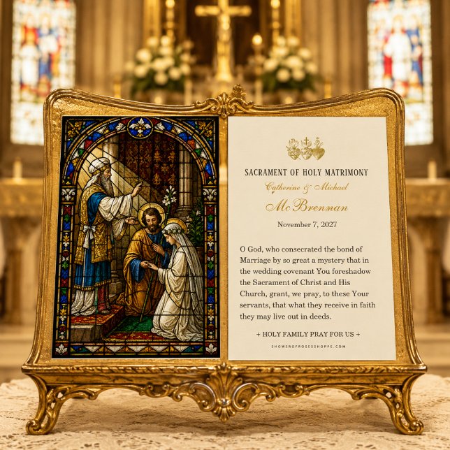 Katolsk Falsk Glasmosaik Förlovning Maria Josef Visitkort (Skapare uppladdad)