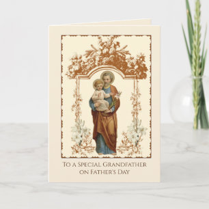 Katolsk farfar St. Joseph Religiösa Pappor Kort