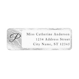 Katolsk faux-satin Monogrammed Returadress Etikett