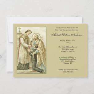 Katolsk First Communion Boy St. Joseph Inbjudningar