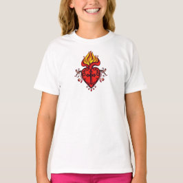 Katolsk flickas Jesu heliga hjärta t-shirt