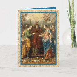 Katolsk Förlovning religiöst böneutskrift Vintage Kort