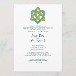 Katolsk formell bröllopsinbjudan med keltisk präge inbjudningar