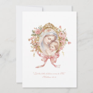 Katolsk första gemenskap Mary Jesus Rosa Inbjudningar