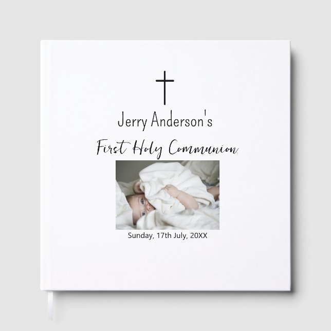 Katolsk första heliga, enkel QR minimal Gästböcker (Framsida)