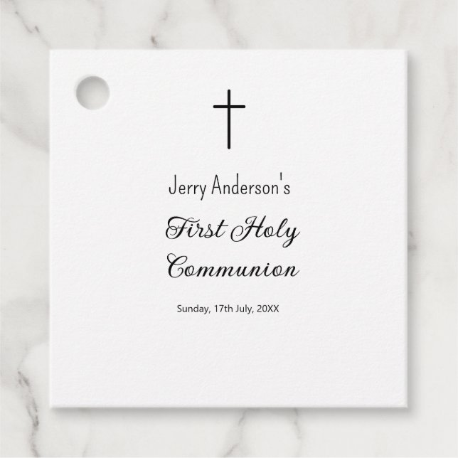 Katolsk första heliga, enkel QR minimal Gåvor Etiketter (Framsida)