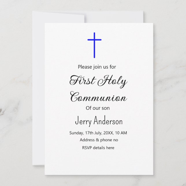 Katolsk första heliga, enkel QR minimal Inbjudningar (Framsida)