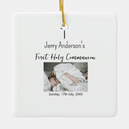 Katolsk första heliga, enkel QR minimal Julgransprydnad Keramik