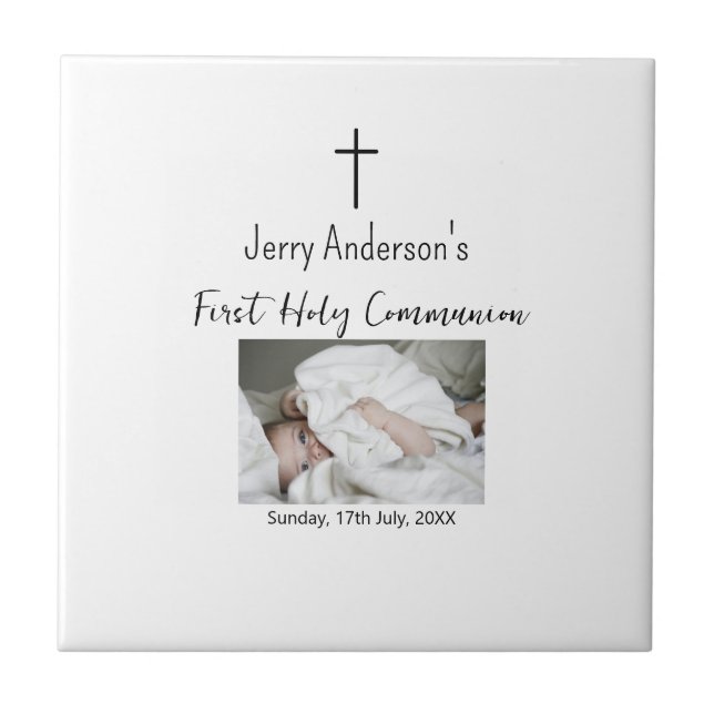 Katolsk första heliga, enkel QR minimal Kakelplatta (Framsidan)