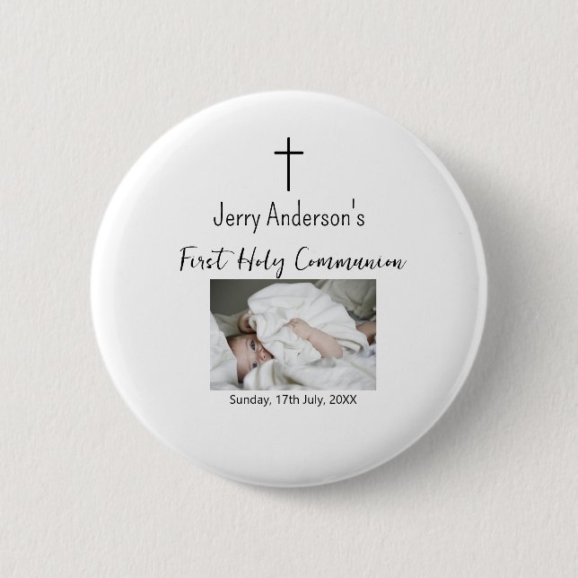 Katolsk första heliga, enkel QR minimal Knapp (Framsida)