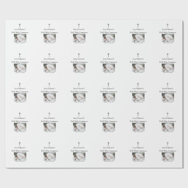 Katolsk första heliga, enkel QR minimal Presentpapper (Platt)