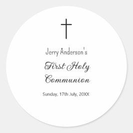 Katolsk första heliga, enkel QR minimal Runt Klistermärke