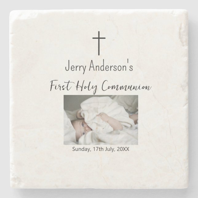 Katolsk första heliga, enkel QR minimal Stenunderlägg (Framsidan)