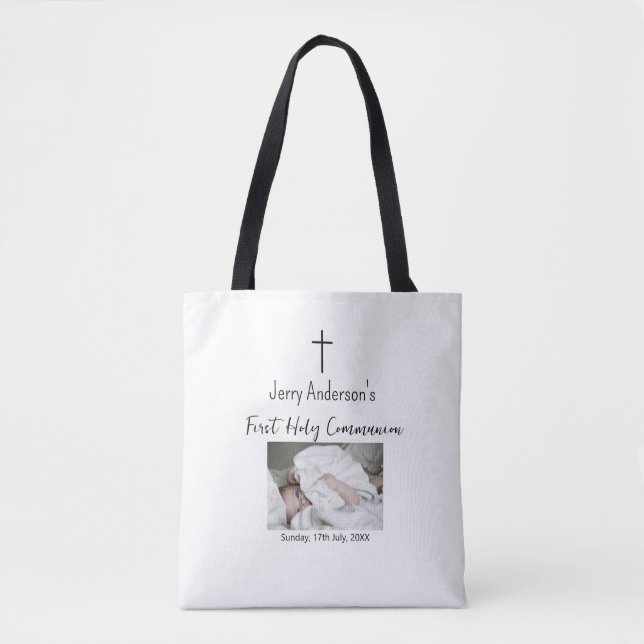 Katolsk första heliga, enkel QR minimal Tygkasse (Framsida)