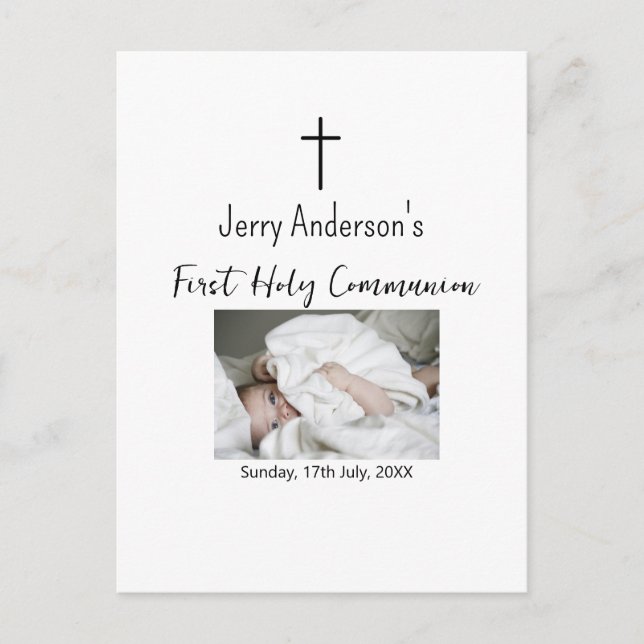 Katolsk första heliga, enkel QR minimal Vykort (Framsida)