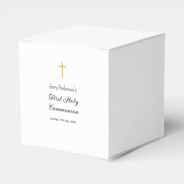 Katolsk första kommunion enkel QR minimal Presentaskar (Framsidan Sidan)