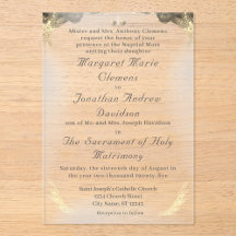 Katolsk Grace Acrylic Wedding-inbjudan